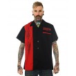 Dragstrip Clothing Mens Bowling Shirt Pinstrip Design red